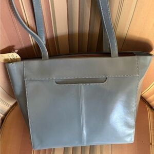 Light Blue Hobo Leather Tote Bag NWT